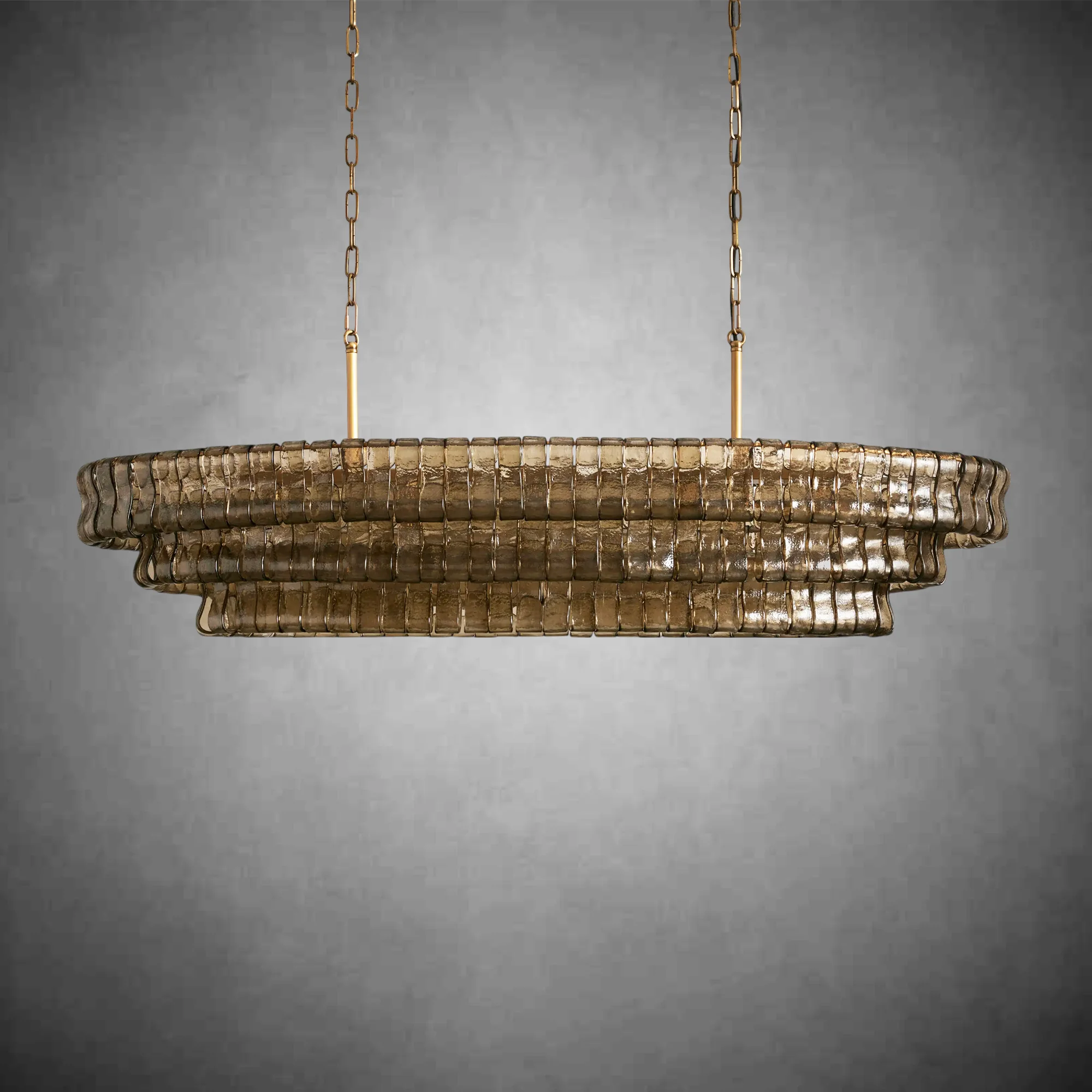 Ghiaccio Glass Oval Chandelier 54''65'' - Image 3