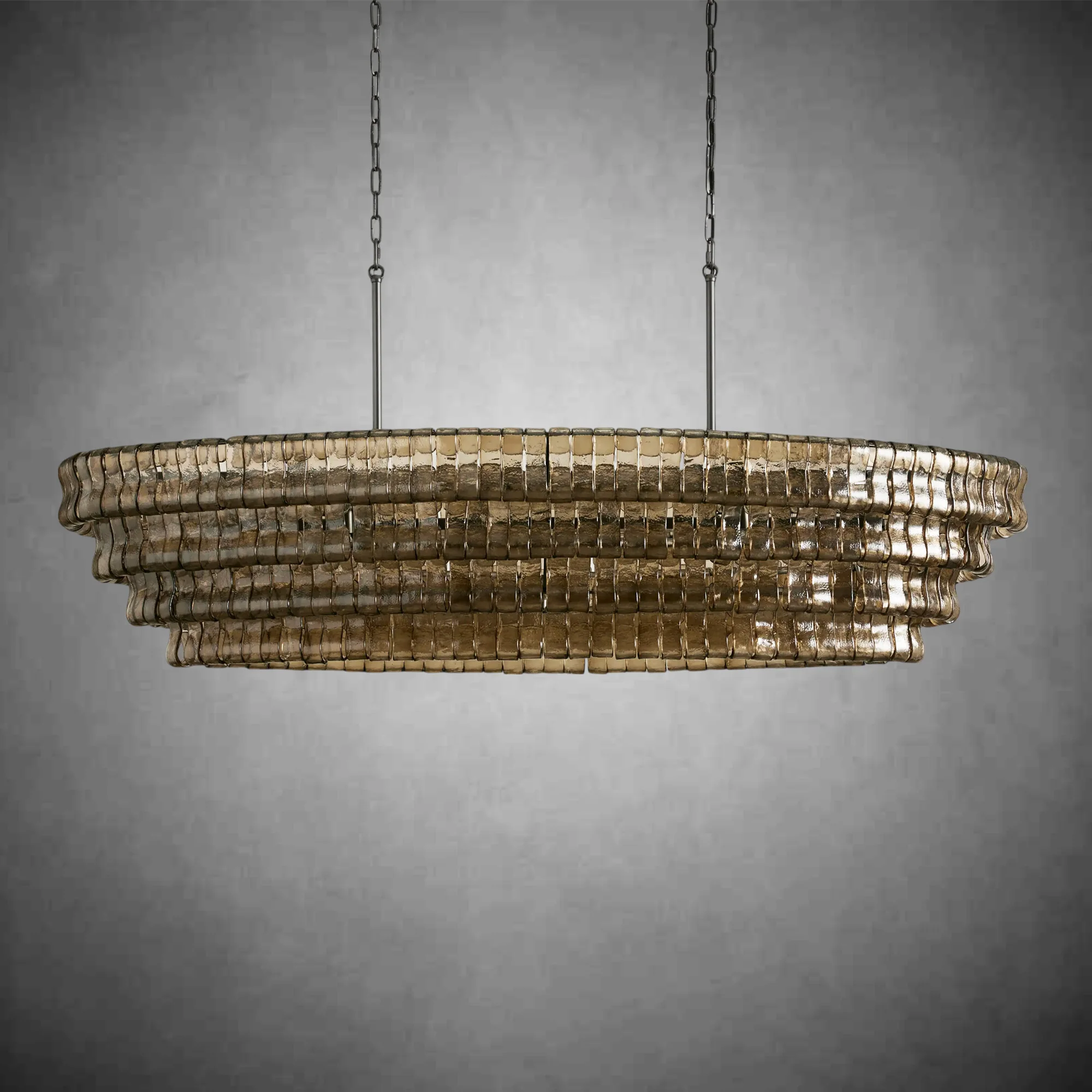 Ghiaccio Glass Oval Chandelier 54''65'' - Image 31