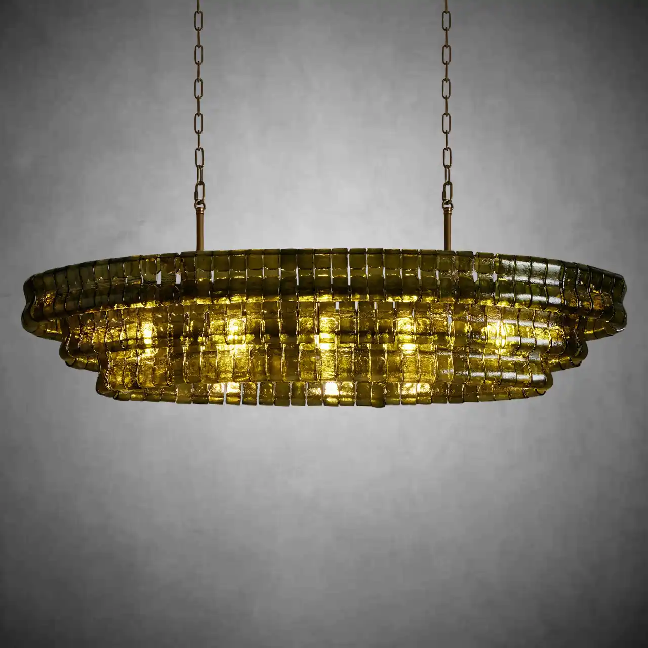 Ghiaccio Glass Oval Chandelier 54''65'' - Image 37