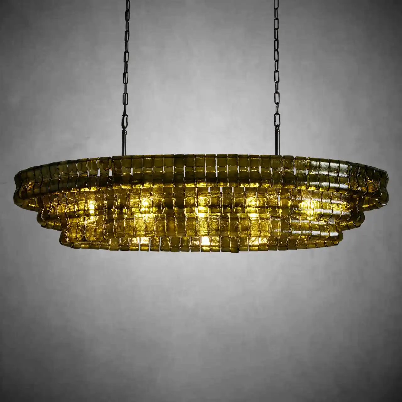 Ghiaccio Glass Oval Chandelier 54''65'' - Image 38