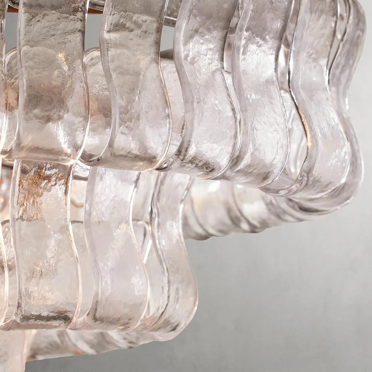 Ghiaccio Glass Oval Chandelier 54''65'' - Image 4