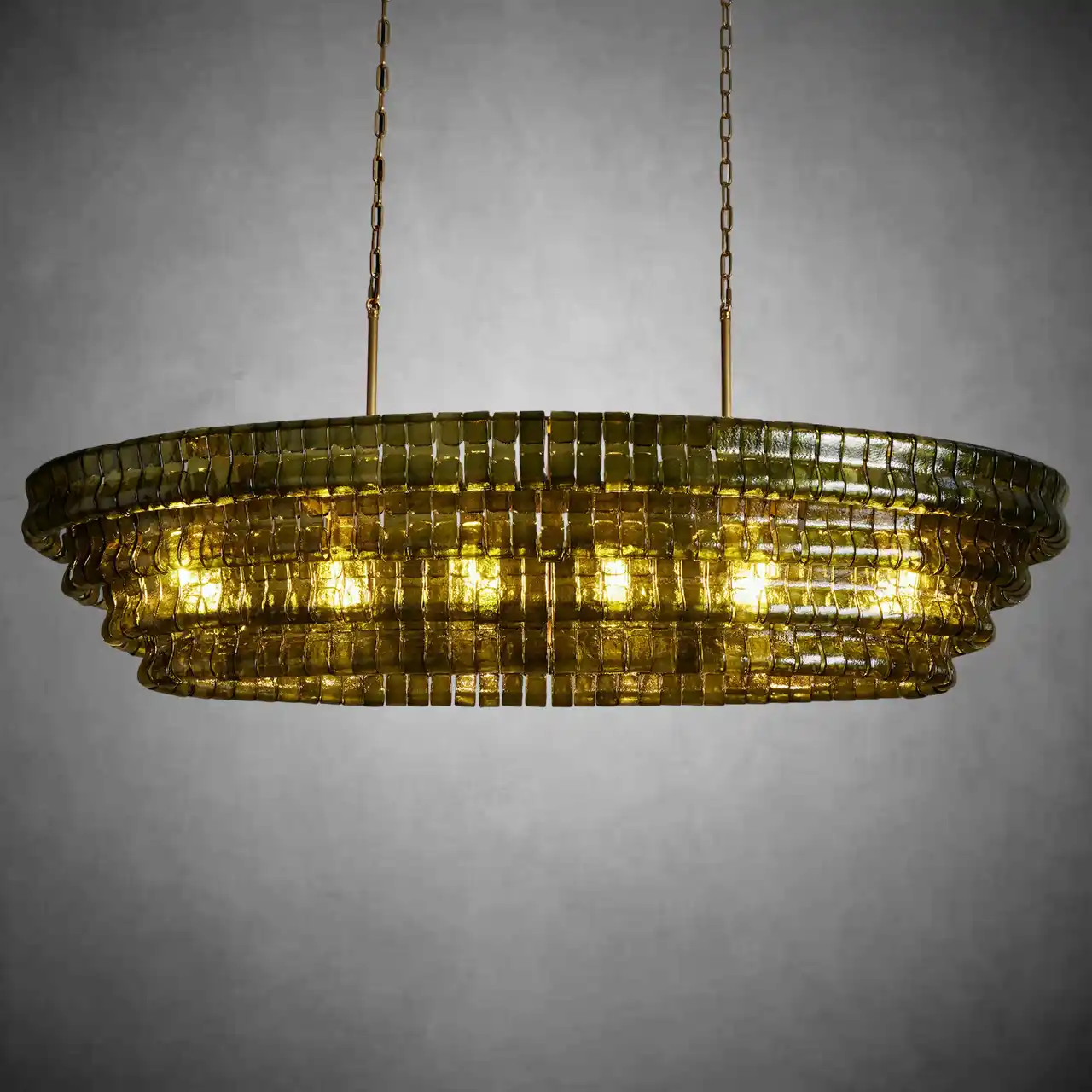 Ghiaccio Glass Oval Chandelier 54''65'' - Image 41