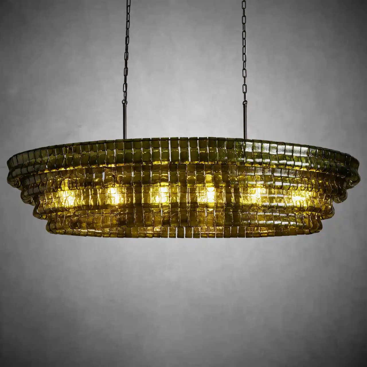Ghiaccio Glass Oval Chandelier 54''65'' - Image 43