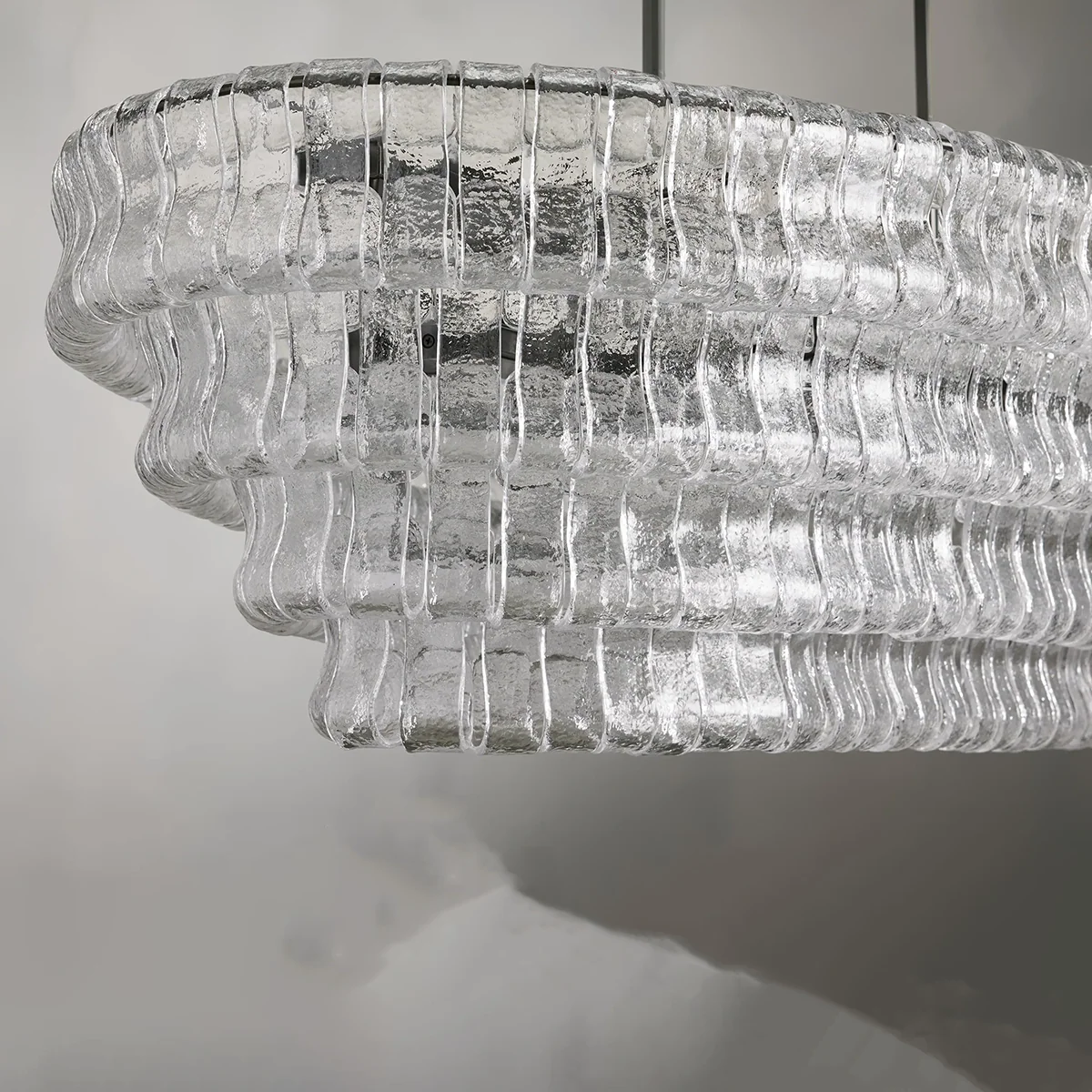 Ghiaccio Glass Oval Chandelier 54''65'' - Image 5