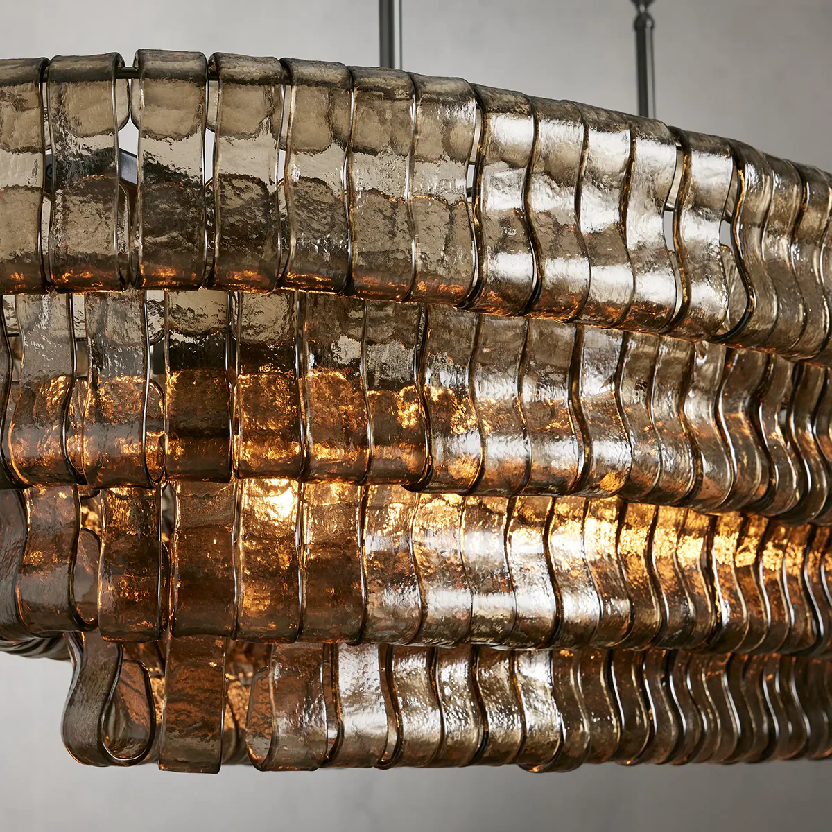 Ghiaccio Glass Oval Chandelier 54''65'' - Image 8