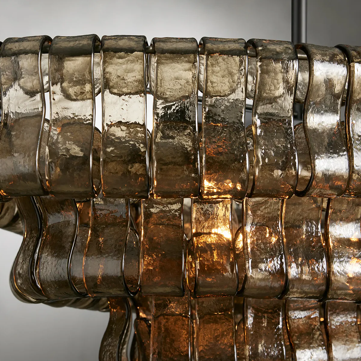 Ghiaccio Glass Oval Chandelier 54''65'' - Image 9