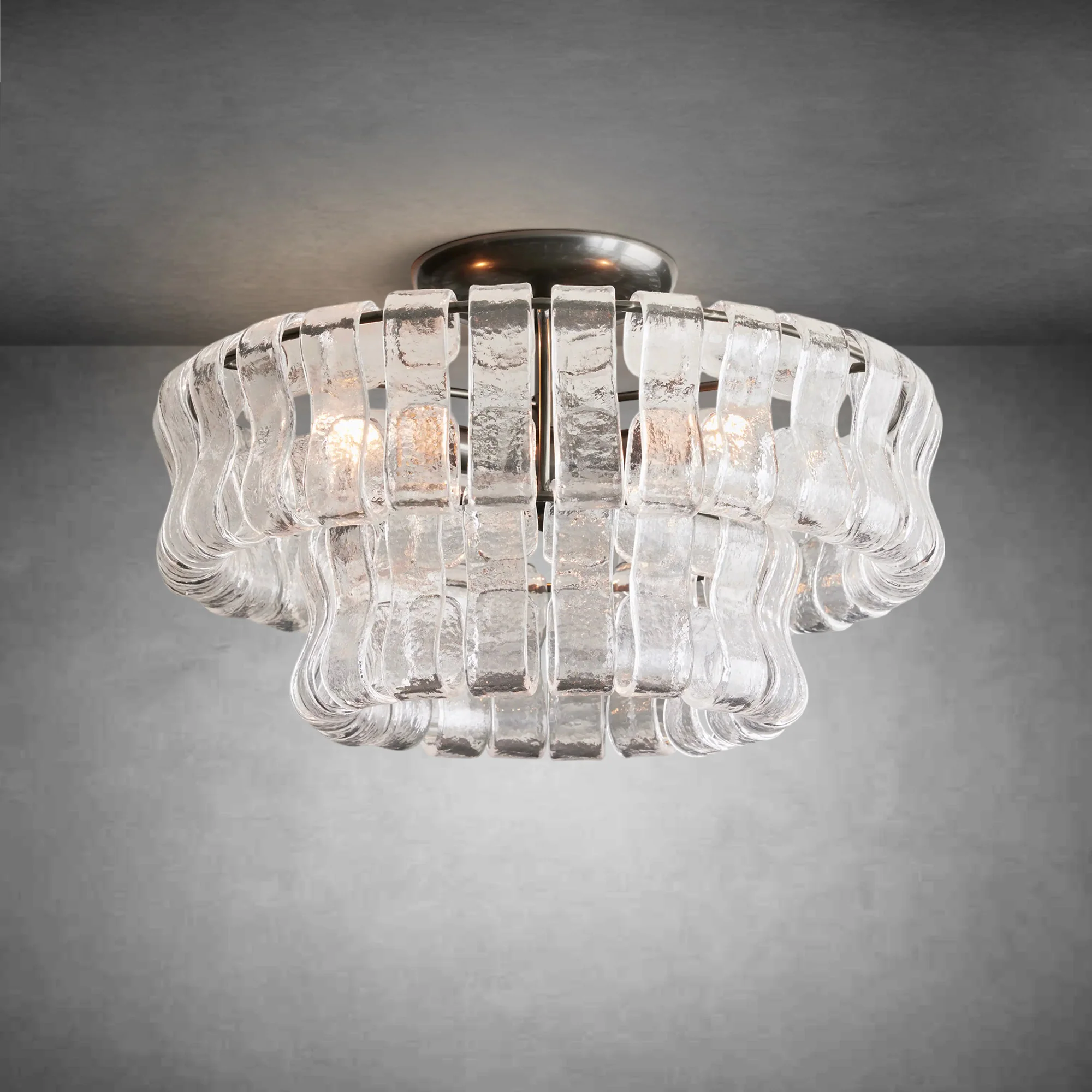 Ghiaccio Modern Glass Flushmount - Image 7