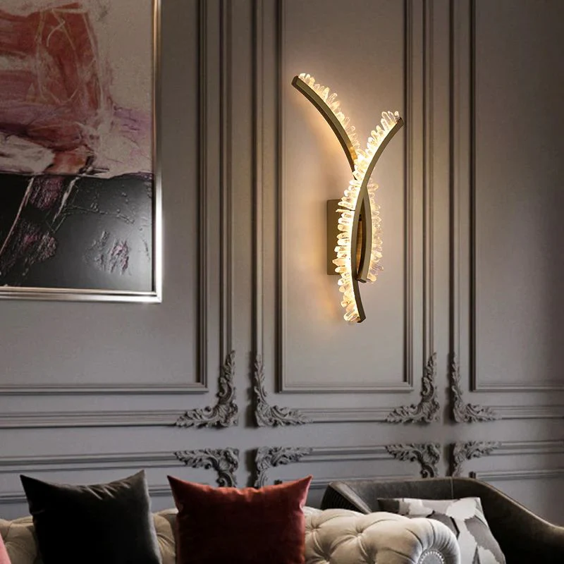 Gina Rock Crystal Bracket Wall Sconce - Image 2
