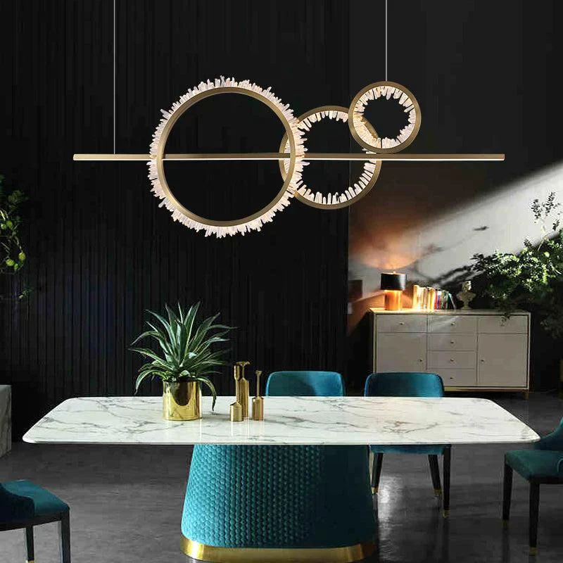 Gina Rock Crystal Gear Chandelier (Silver Finish) - Image 2