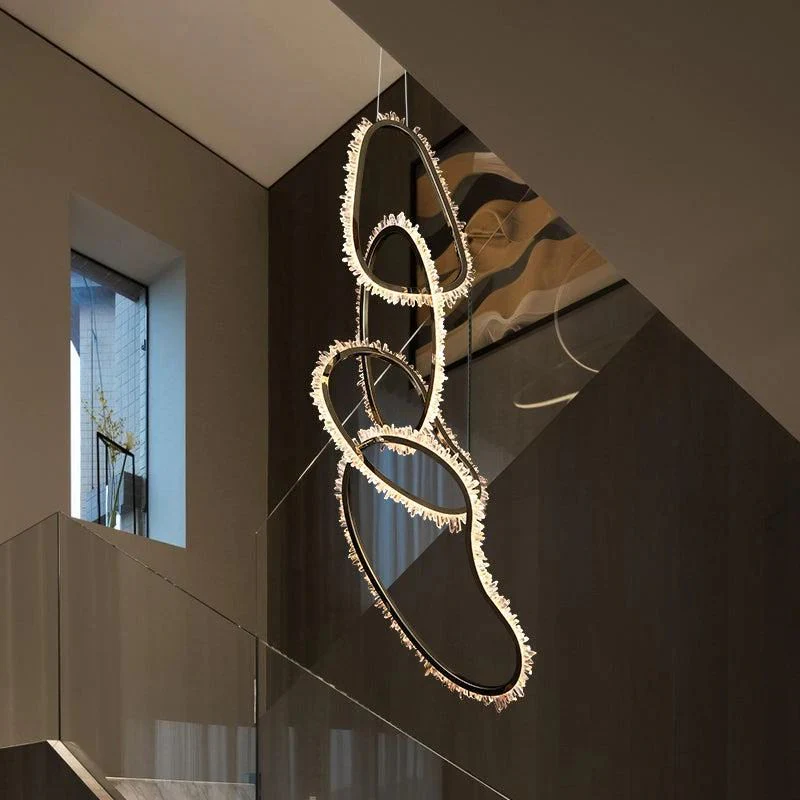 Gina Rock Crystal Irregular Round Chandelier - Image 3