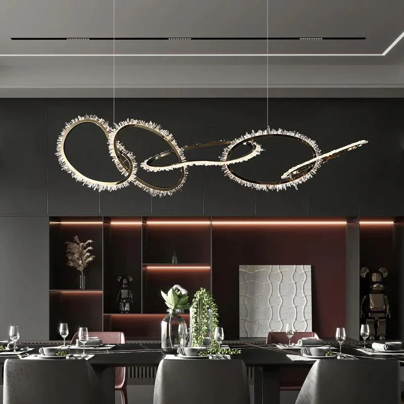 Gina Rock Crystal Irregular Round Chandelier - Image 5
