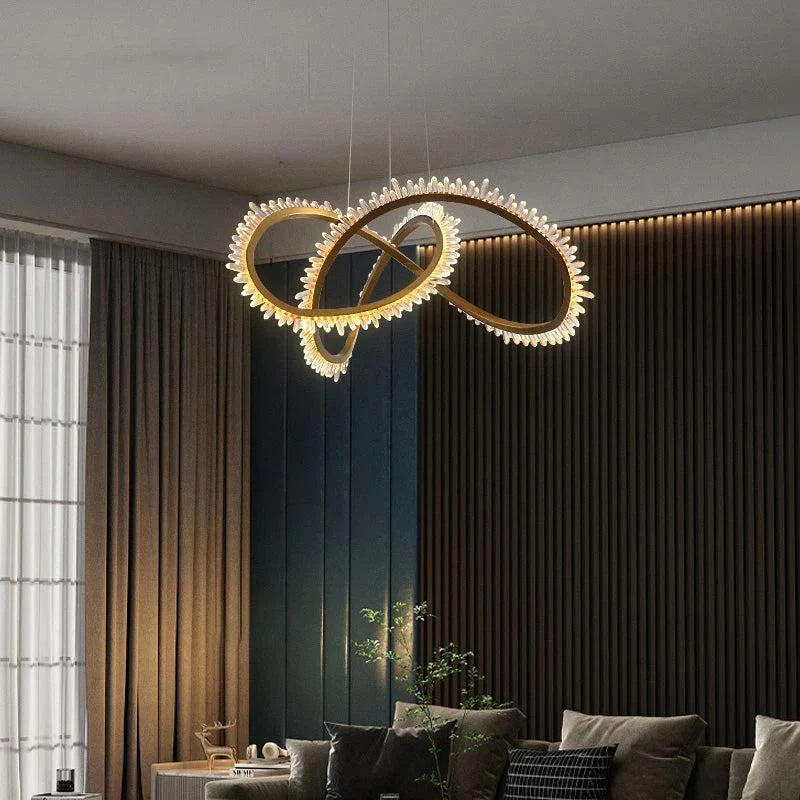 Gina Rock Crystal Möbius Ring Chandelier - Image 3