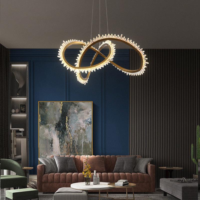 Gina Rock Crystal Möbius Ring Chandelier - Image 4