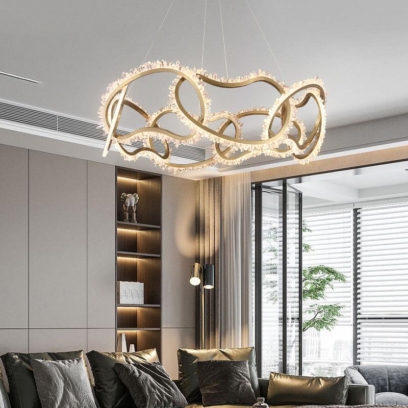 Gina Rock Crystal Multi Ring Chandelier - Image 2