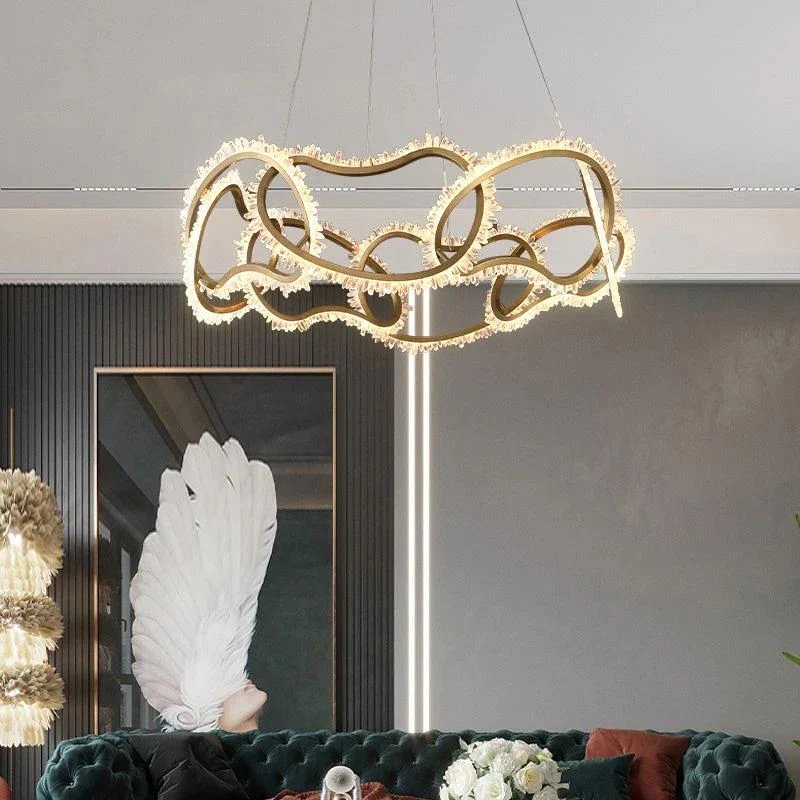 Gina Rock Crystal Multi Ring Chandelier - Image 3
