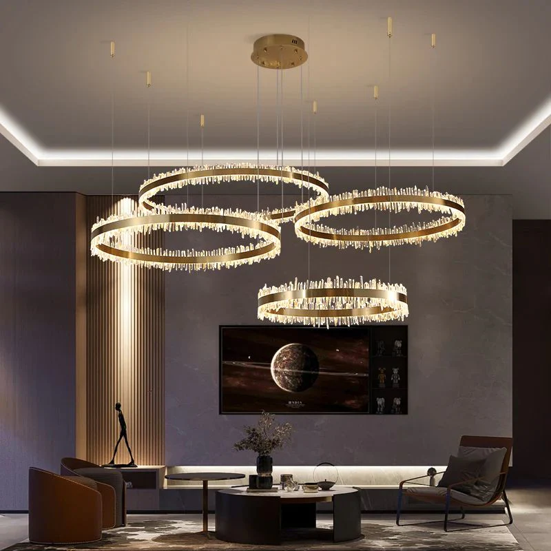 Gina Rock Crystal Rings Luxury Chandelier - Image 2