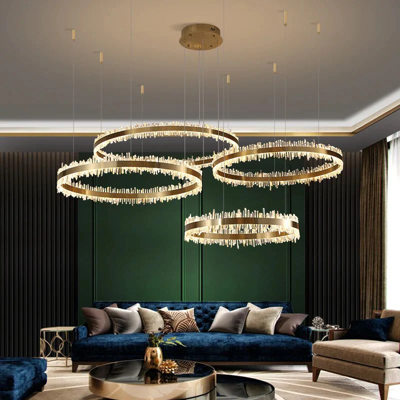 Gina Rock Crystal Rings Luxury Chandelier - Image 3