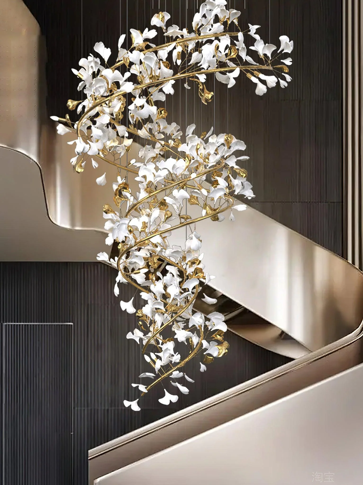 Gingko Ceramic Branch Chandelier Q - Image 13
