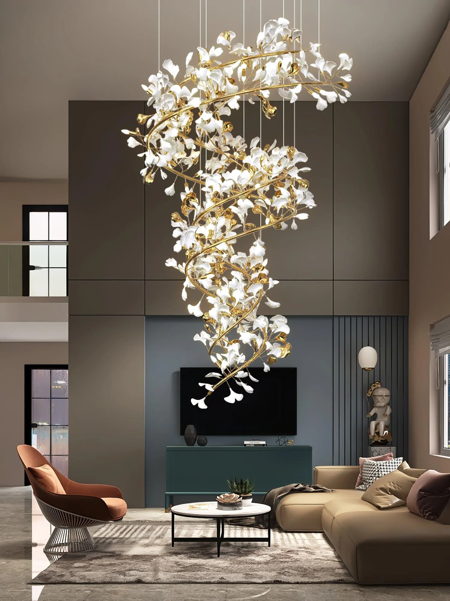 Gingko Ceramic Branch Chandelier Q - Image 16