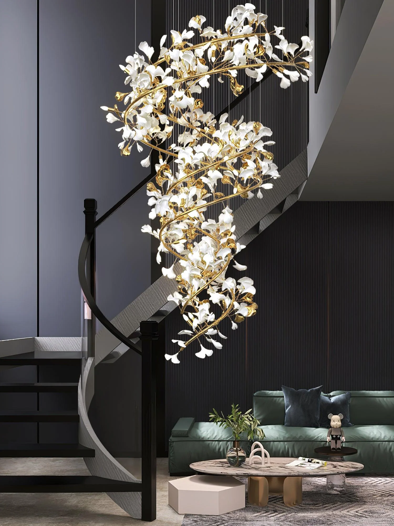 Gingko Ceramic Branch Chandelier Q - Image 18