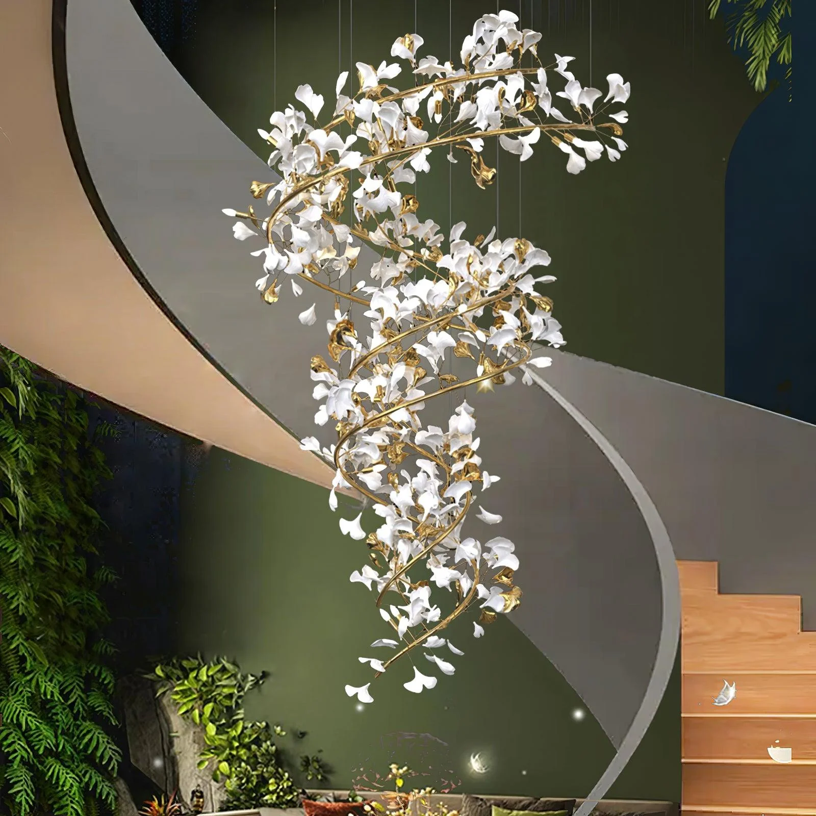Gingko Ceramic Branch Chandelier Q - Image 2
