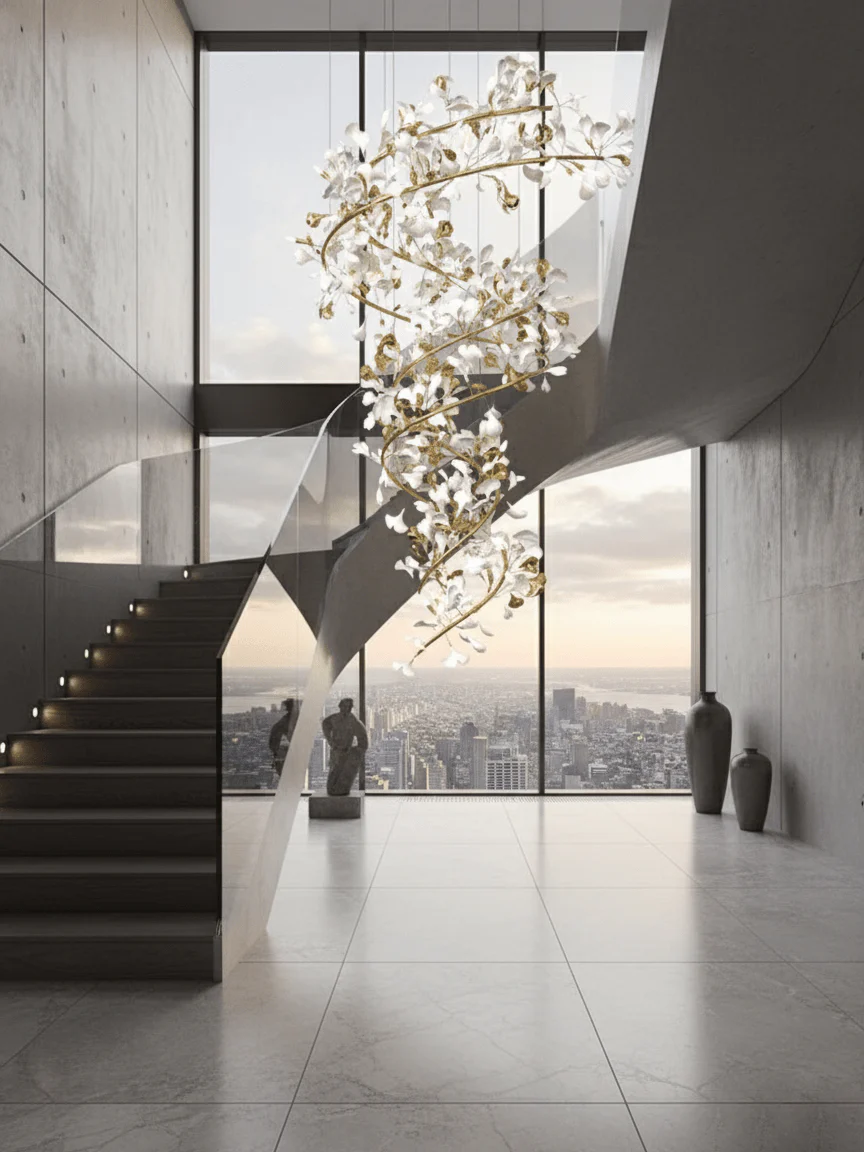 Gingko Ceramic Branch Chandelier Q - Image 8