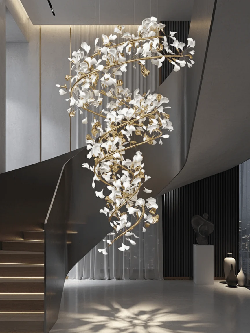 Gingko Ceramic Branch Chandelier Q - Image 9