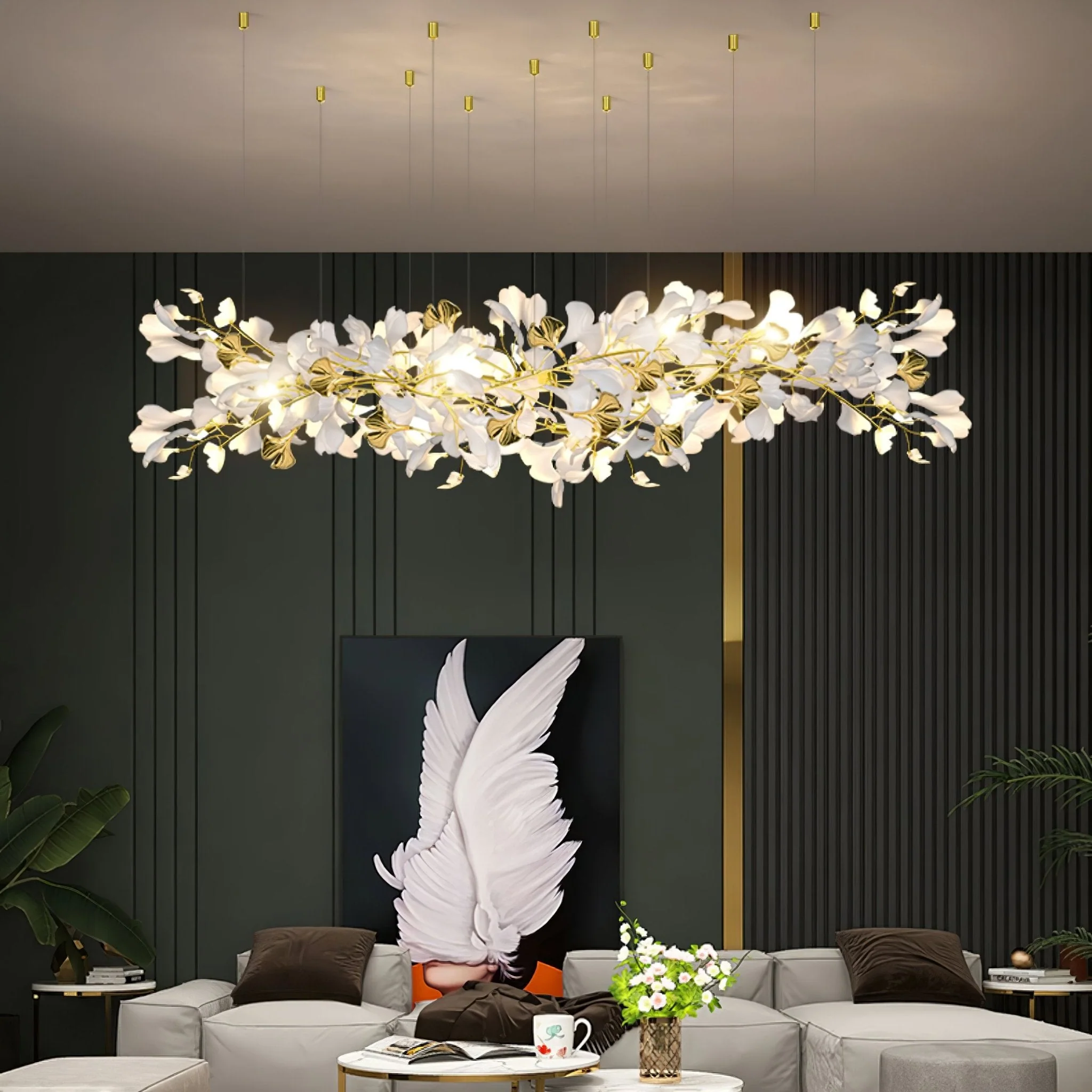Gingko Ceramic Branch Chandelier Z - Image 10