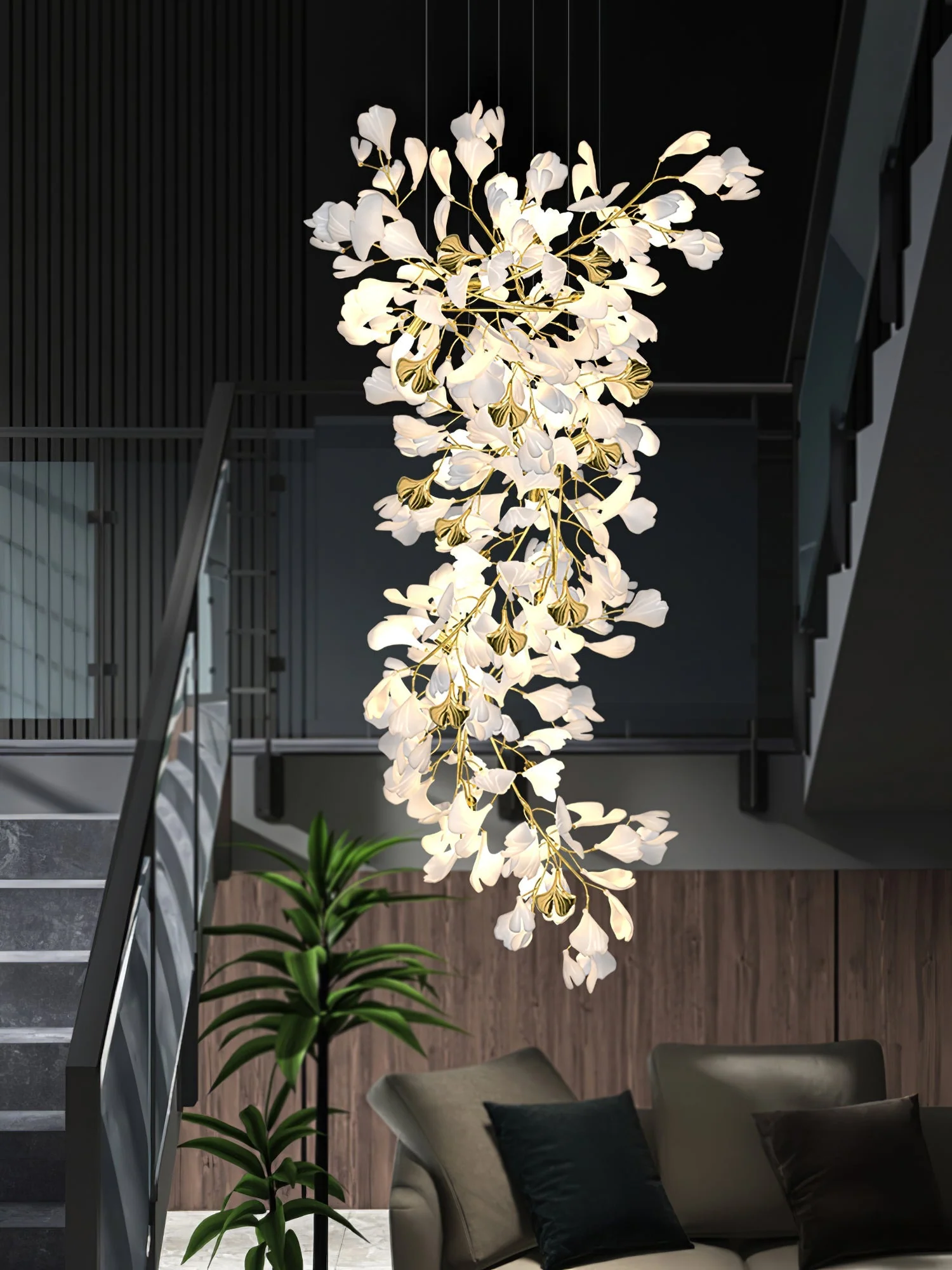 Gingko Ceramic Branch Chandelier Z - Image 23