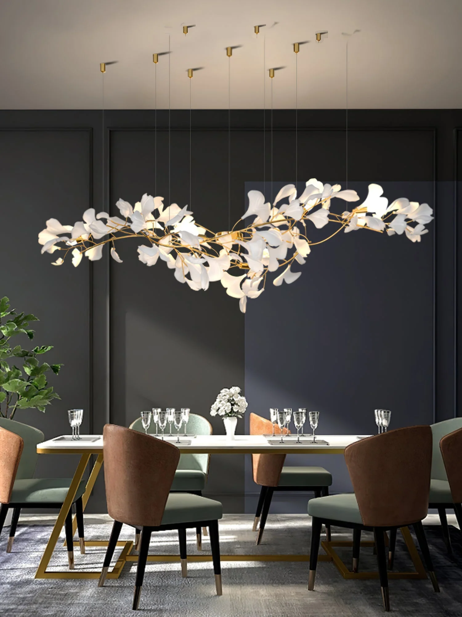 Gingko Ceramic Branch Chandelier Z - Image 25