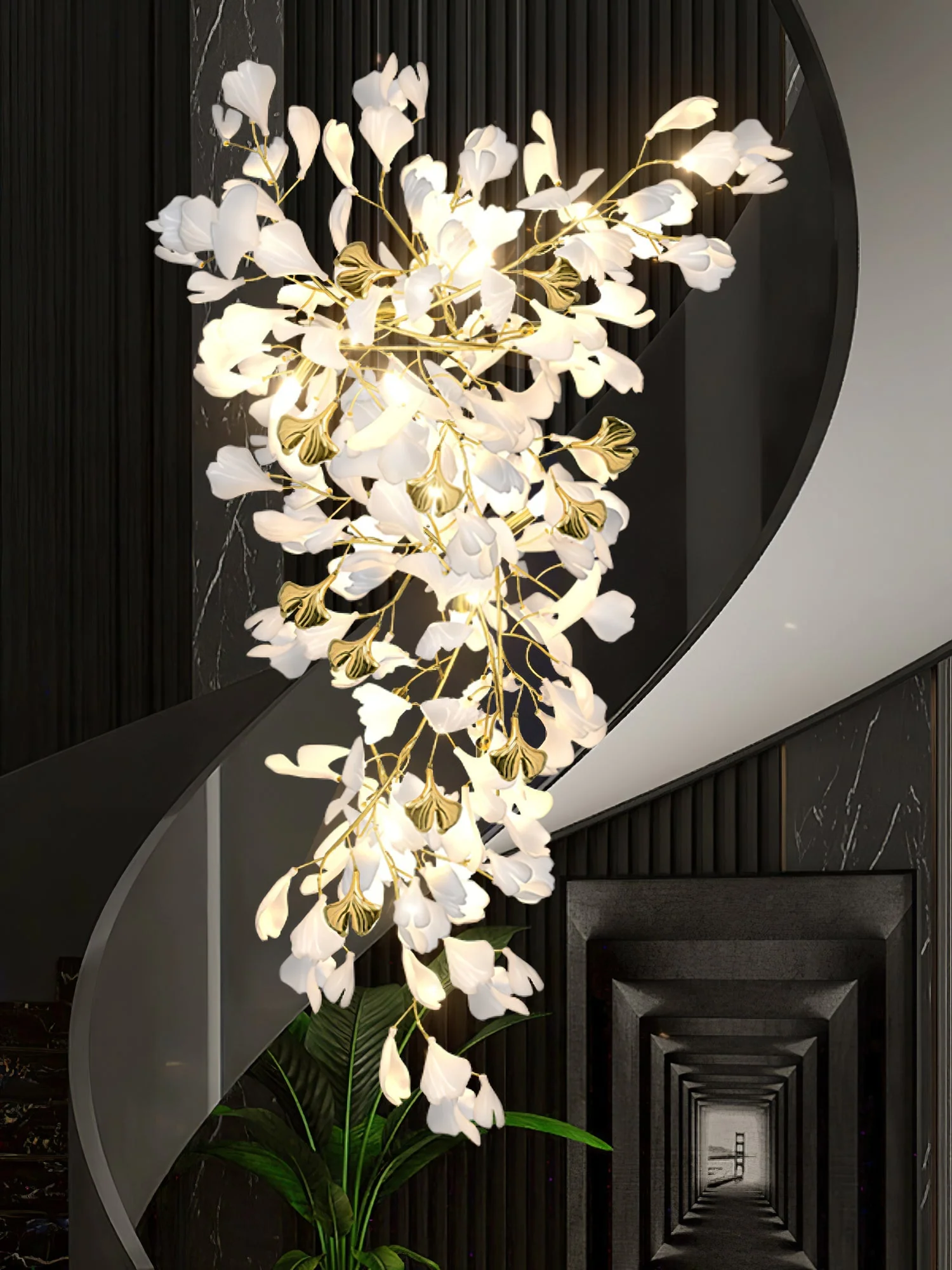 Gingko Ceramic Branch Chandelier Z - Image 55