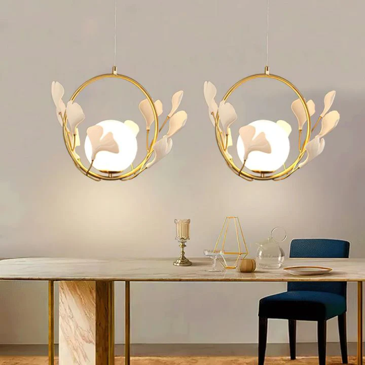 Ceramic Gingko Pendant Lamp - Image 2