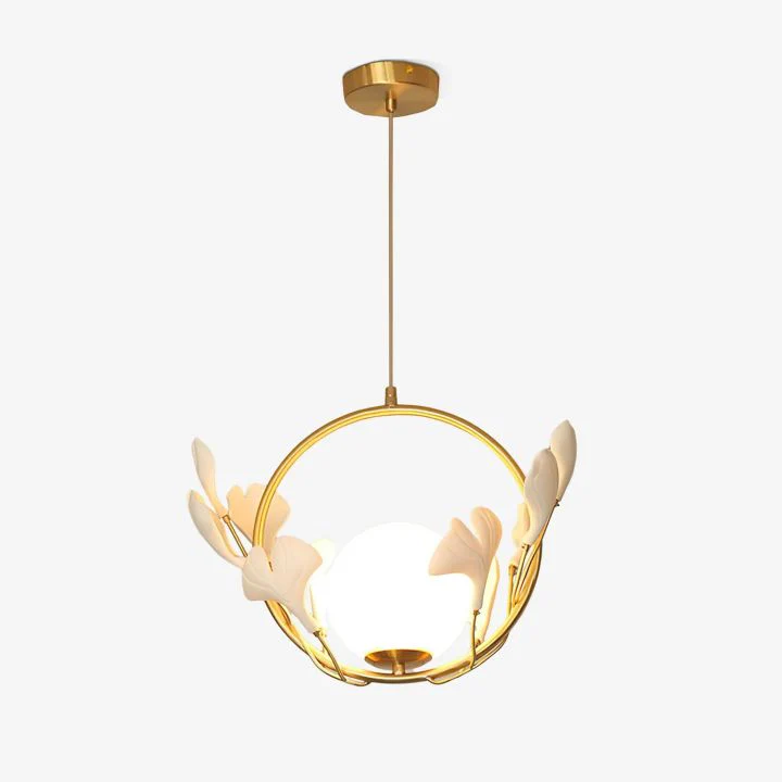 Ceramic Gingko Pendant Lamp - Image 3