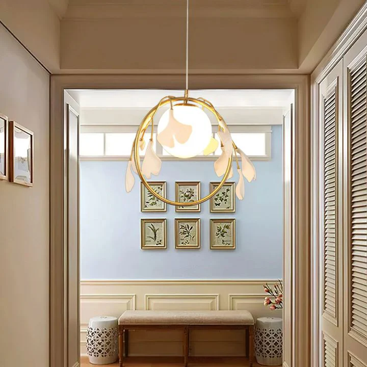 Ceramic Gingko Pendant Lamp - Image 4