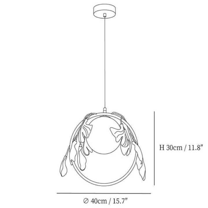 Ceramic Gingko Pendant Lamp - Image 7