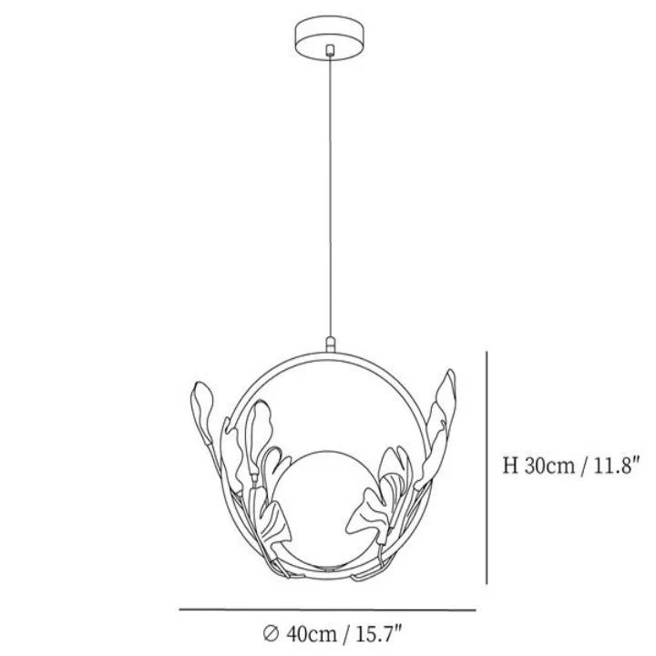 Ceramic Gingko Pendant Lamp - Image 8