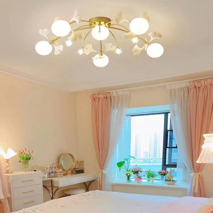 Ceramic Ginkgo Glass Ceiling Lamp - Image 8
