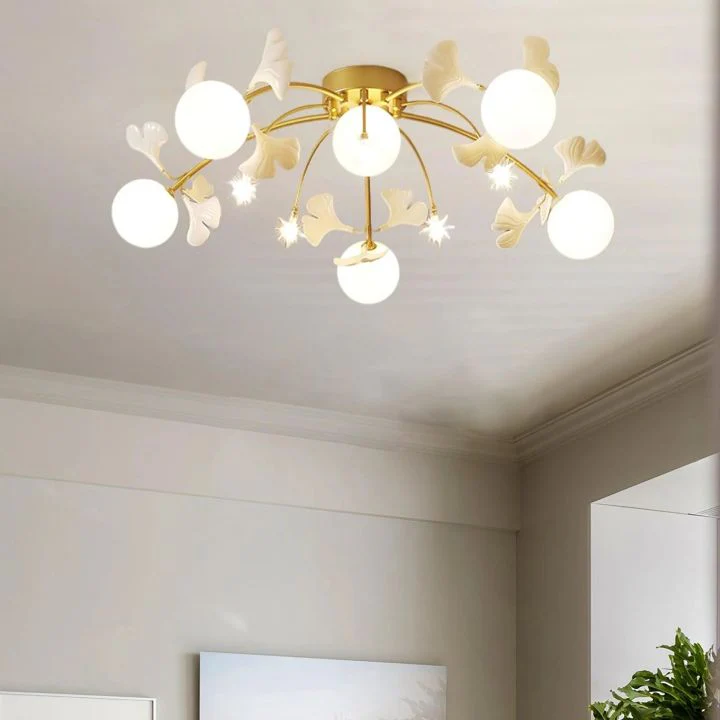 Ceramic Ginkgo Glass Ceiling Lamp - Image 9