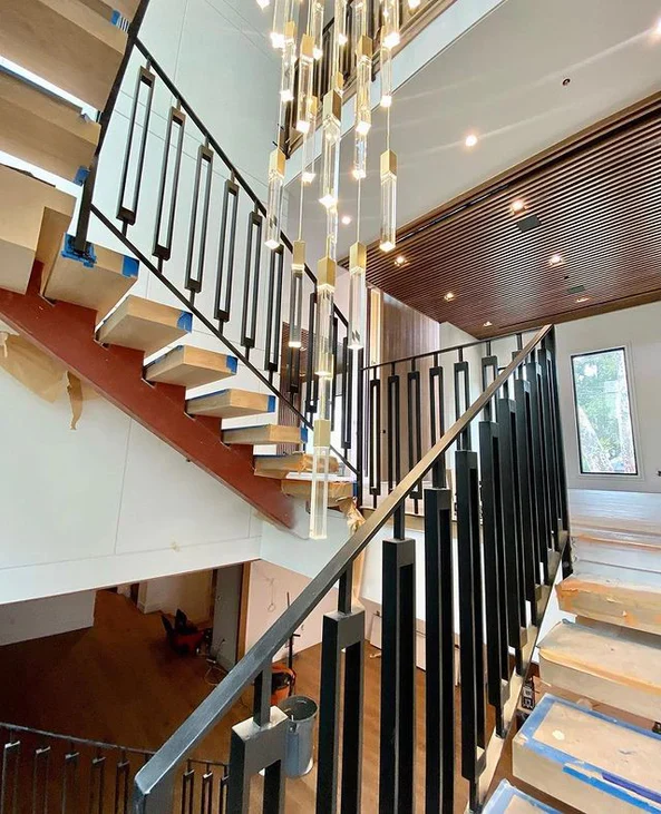 Modern Glacier Bubble Crystsal Sticks Chandelier in Gold/Chrome/Black Finish for Staircase/Foyer - Image 14