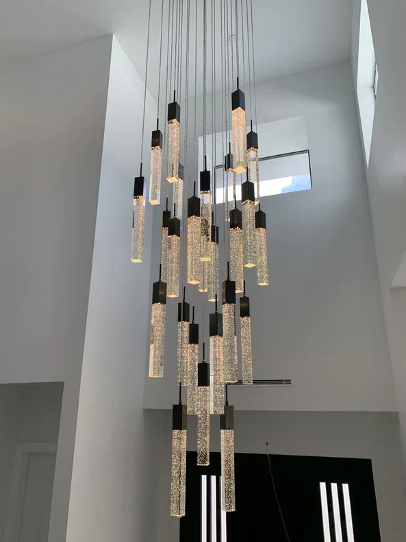 Modern Glacier Bubble Crystsal Sticks Chandelier in Gold/Chrome/Black Finish for Staircase/Foyer - Image 20