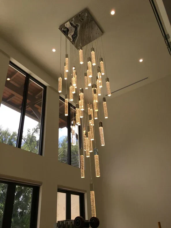 Modern Glacier Bubble Crystsal Sticks Chandelier in Gold/Chrome/Black Finish for Staircase/Foyer - Image 21