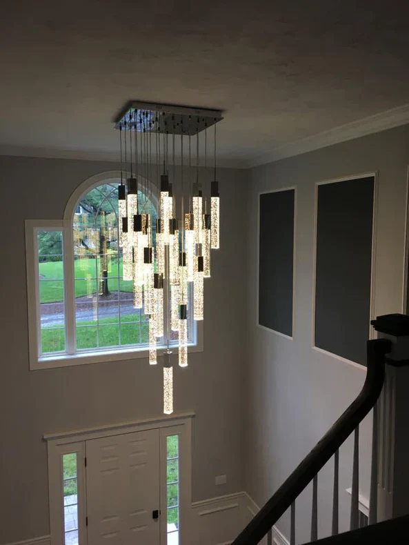 Modern Glacier Bubble Crystsal Sticks Chandelier in Gold/Chrome/Black Finish for Staircase/Foyer - Image 22