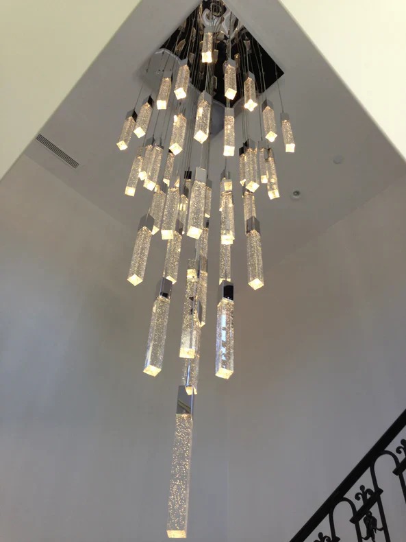 Modern Glacier Bubble Crystsal Sticks Chandelier in Gold/Chrome/Black Finish for Staircase/Foyer - Image 25