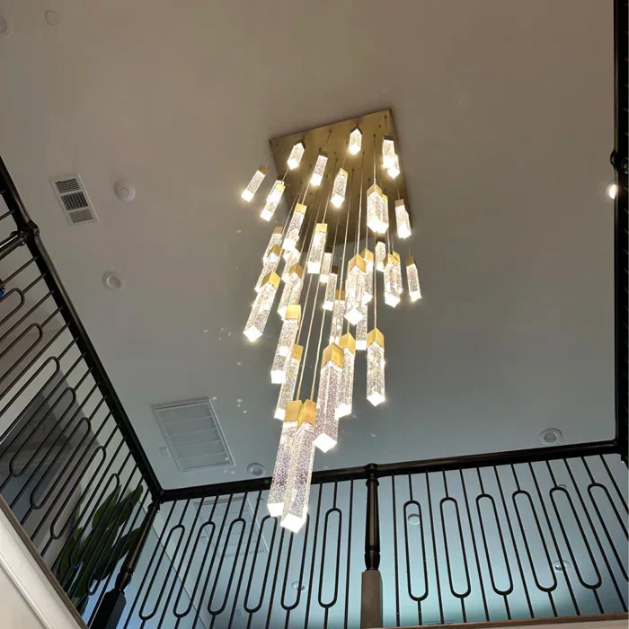 Modern Glacier Bubble Crystsal Sticks Chandelier in Gold/Chrome/Black Finish for Staircase/Foyer - Image 26