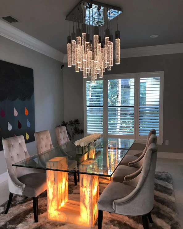 Modern Glacier Bubble Crystsal Sticks Chandelier in Gold/Chrome/Black Finish for Staircase/Foyer - Image 6