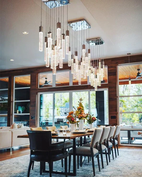 Modern Glacier Bubble Crystsal Sticks Chandelier in Gold/Chrome/Black Finish for Staircase/Foyer - Image 9