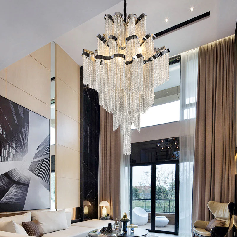 Gladys Aluminum Chain Tassel Stream Chandelier - Image 10