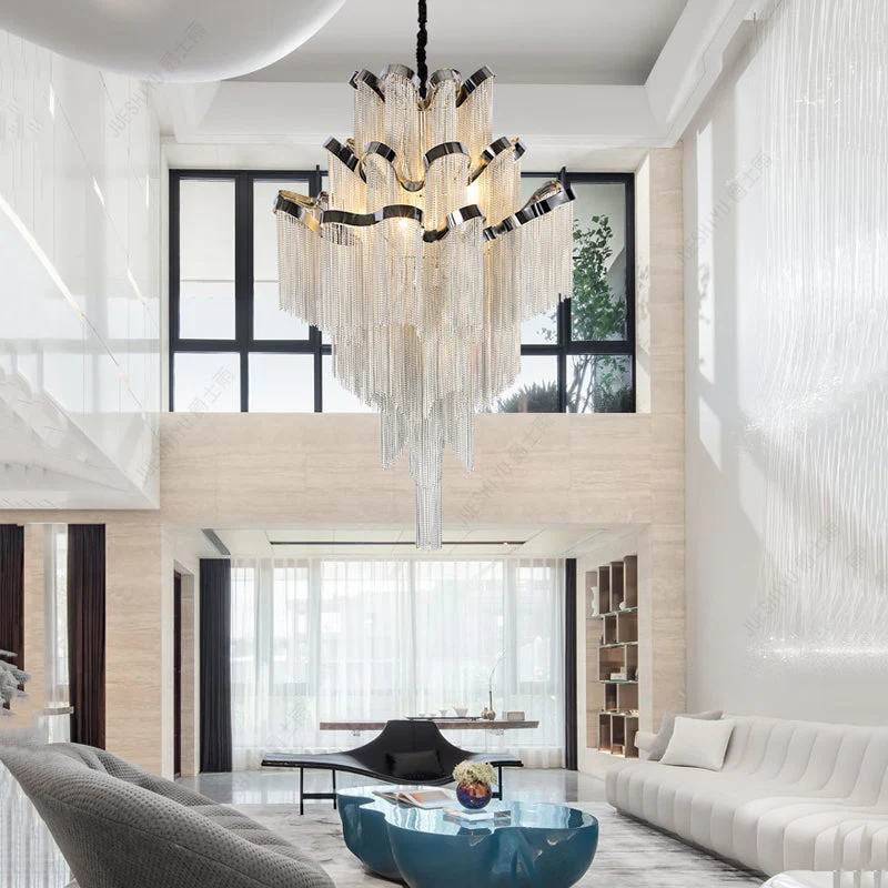 Gladys Aluminum Chain Tassel Stream Chandelier - Image 11