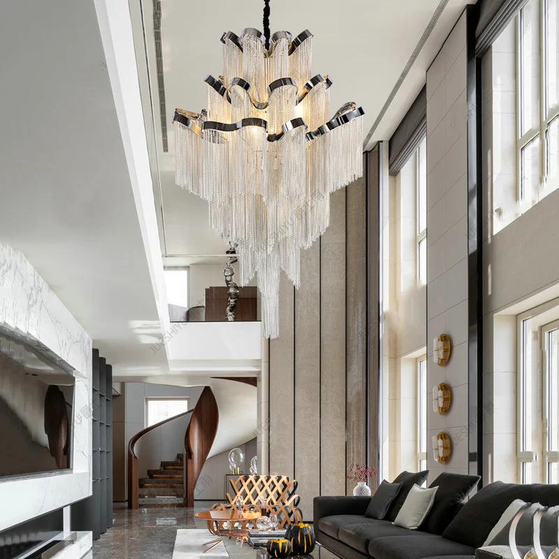Gladys Aluminum Chain Tassel Stream Chandelier - Image 14