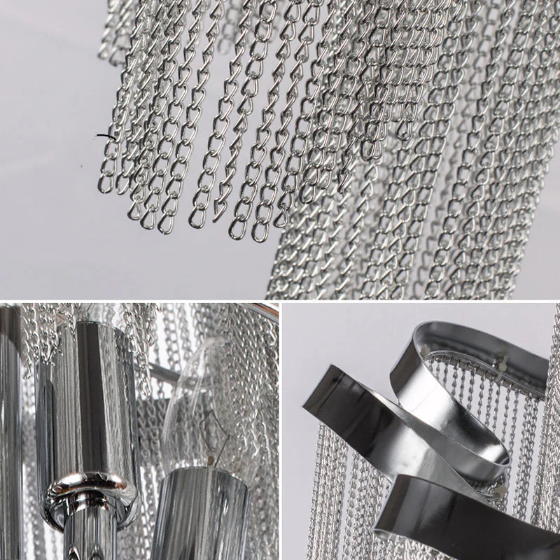 Gladys Aluminum Chain Tassel Stream Chandelier - Image 3